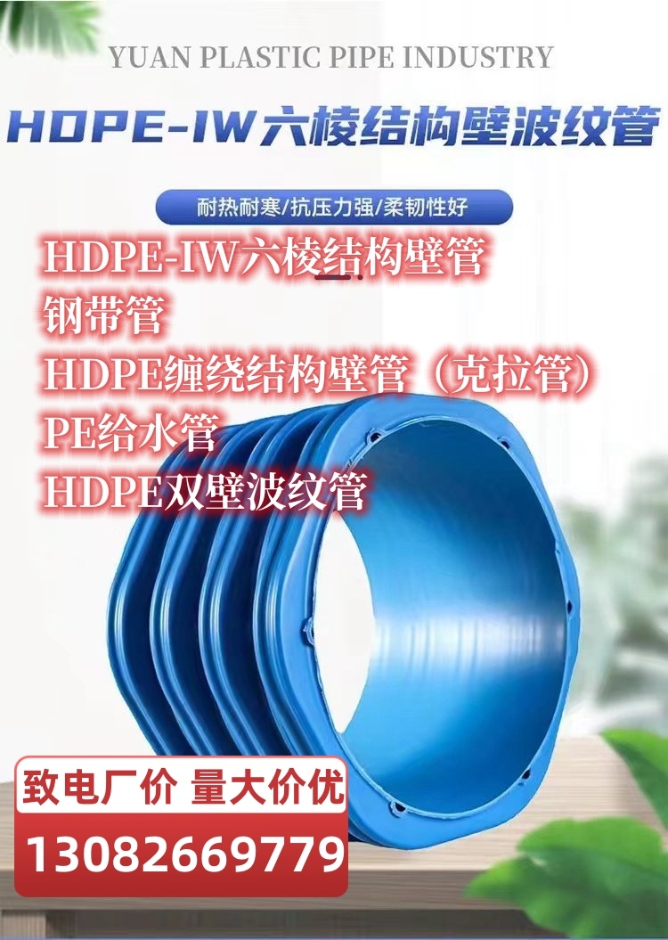 改性高密度聚乙烯（HDPE-IW）六棱結構壁管（六棱管）