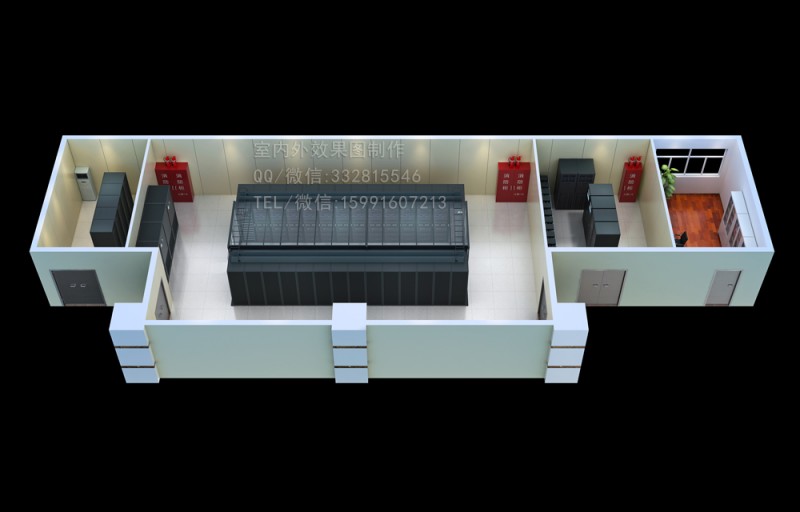 醫學研究中心機房建設效果圖設計|廣州3D機房鳥瞰圖制作