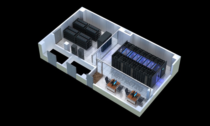 南陽網絡機房|屏蔽機房|科華慧云|維締|施耐德機房效果圖制作